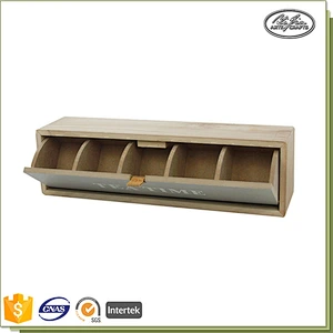 Wholesale customized wooden box with divider for tea bags