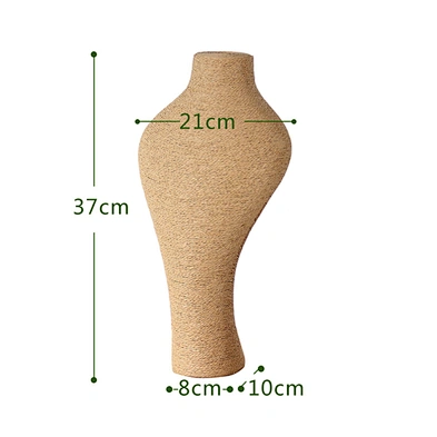 Bust shaped hemp rope handmade table top necklace holder stand