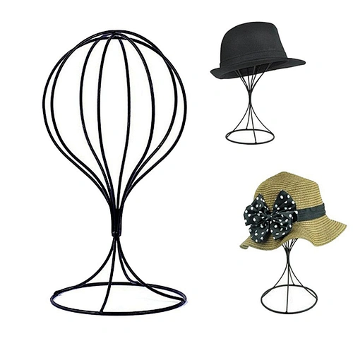 Metal Wig Holder Storage Display Stand, Hat Rack, Top Hat Display Stand