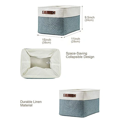 Foldable Storage Bin Collapsible Sturdy 900D Linen Storage Basket With Handles For Organizing Shelf Nursery Home Closet