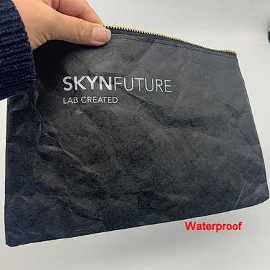 Custom Advertising Travel Portable Waterproof Makeup Bag DuPont Paper Tyvek Mini Travel Cosmetic Bag