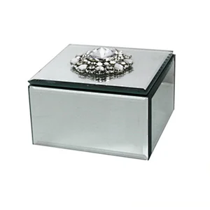 Decorative glass and velvet covered jewelry gift box