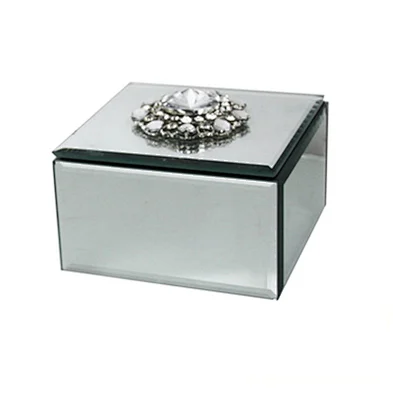 Decorative glass and velvet covered jewelry gift box