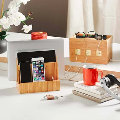 Storage Organizer, Wooden Bamboo Desktop Organizer