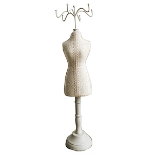 Fashion decor window display jewelry holder lace bust shaped jewelry necklace stand