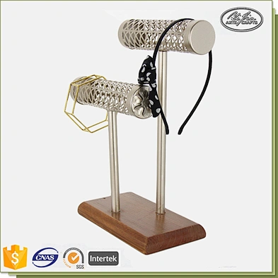 Double t-bar shape metal&mdf display stands for jewelry