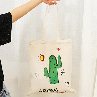 customized fashion women canvas bag tote print designer handled tote bag
