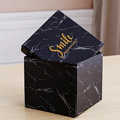 Nordic simple marble paper gift box custom logo print paper box