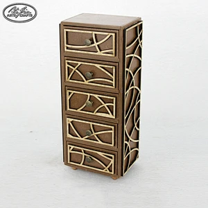 Customized five-layer drawer antique wood  jewelry box