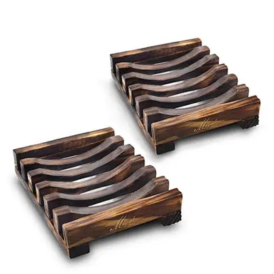 Custom wooden soap display, square wooden soap dish