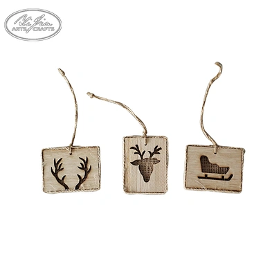 Wooden antlers deer head snow car hanging christmas tree decorations wholesale christmas decorations usa
