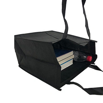 Promotional custom printed logo eco friendly black non woven shopping bags with cardboard