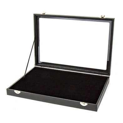 Black Multi Function Ring Holder Showcase Jewelry Storage Ring Display Box with Transparent Lid