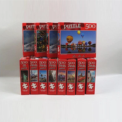 E-friendly paper puzzle ,high quality customized jigsaw puzzle, new design puzzle 500 pieces for entertainment