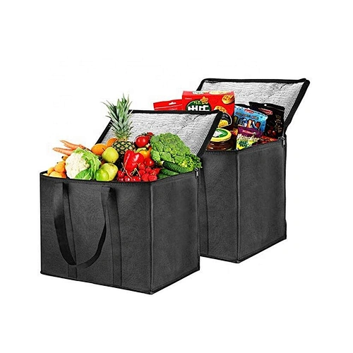 Customized food delivery portable foldable cooler bag insulated wine lunch cooler bag