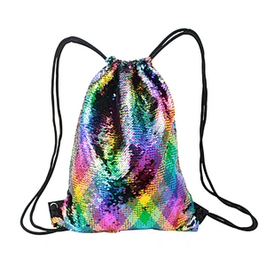 Beach Bag Outdoor Fitness Bag Sequins Bunch Pocket Female Drawstring Bags