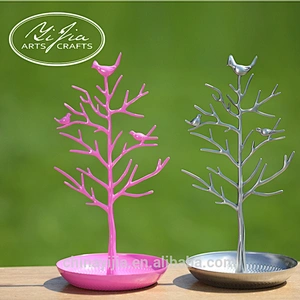 Plated Jewelry Tree Tray, Jewelry Hanging Tree, Jewelry Holder Tree Most Popular Tree Shape Metal Jewelry Stand Tray