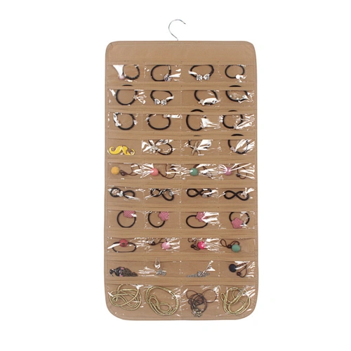 Customized Clear Wall Hanging Jewelry Organizer Holder 80 Pockets Double Sided Jewelry Storage
