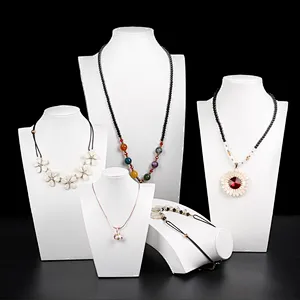 Wholesale white PU busts jewelry display necklace stand