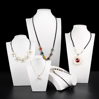 Wholesale white PU busts jewelry display necklace stand