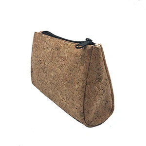 New Natural Customized Cork Zipper Pouch Cosmetic Bag Cork Cloth Makeup Pouch