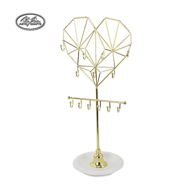 Customized metal love shaped necklace bracelet mini jewellery racks
