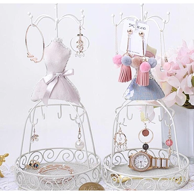Vintage doll shaped jewelry display ring earring organizer holder