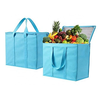 Customized food delivery portable foldable cooler bag insulated wine lunch cooler bag