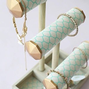 Jewelry Display Stand Multifunctional Large Capacity 3 Tier Bracelet Watch Holder  Wooden Bracelet Stand