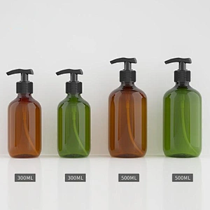 300 500ml Round Shoulder Lotion Bottle Plastic Empty Bottle Shampoo Hand Sanitizer Dispenser Cosmetic Pump Bottle