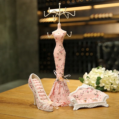 Cute Girl Gifts Table Top Decor High Heel Shoe Set Ring Jewelry Holder