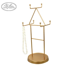 Black metal necklace bracelet  jewelry holder with tray