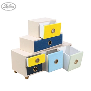 Colorful wooden drawer style custom jewelry storage box set
