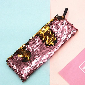 Mermaid Two-color Sequins Pencil Bag Girls Gifts Custom  Colorful Glitter Pencil Case