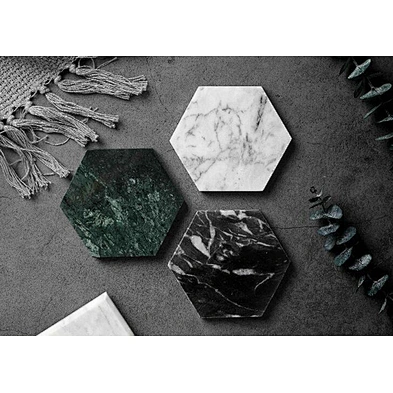 Custom Size Luxury Hexagon Round Marble Coaster For Tea Or Coffee