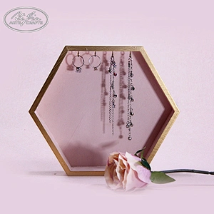 Decorative wooden ring necklace bracelet jewelry display holder tray