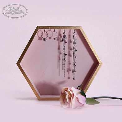 Decorative wooden ring necklace bracelet jewelry display holder tray