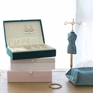 Jewelry Storage Box Princess European Korean High-end Luxury Ins Style Earrings Necklace Ring Jewelry Box