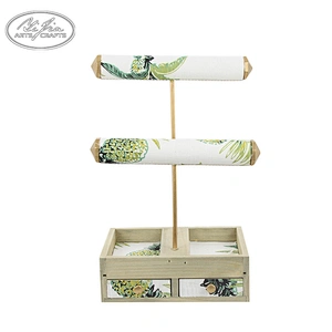 New arrival customized design wooden necklace bracelet jewelry display rack with mini mirror