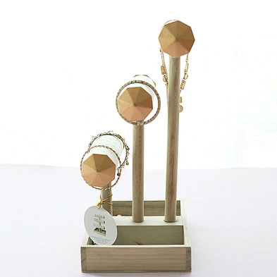 Jewelry Display Stand Multifunctional Large Capacity 3 Tier Bracelet Watch Holder  Wooden Bracelet Stand
