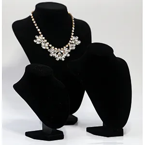Custom Necklace Display Bust Black Velvet Resin Material and Adults Age Group Stand Bust