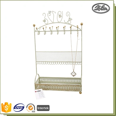 Customized black necklace display holder metal jewelry holder