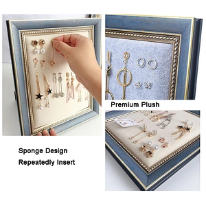 Household women jewelry earring display rack wall-mounted picture frame plate shaped earring holder