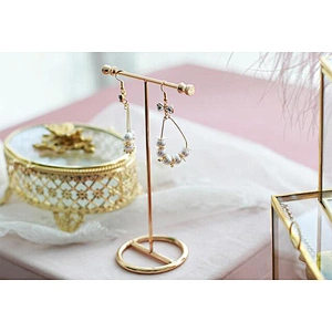 Customized gold earring holder earing display stand jewelry metal display stand for earring