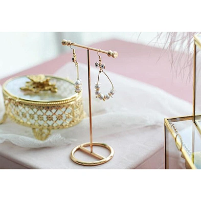 Customized gold earring holder earing display stand jewelry metal display stand for earring
