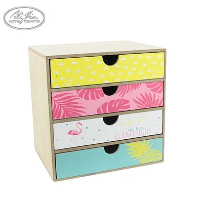 Cute design summer style MDF paulownia jewelry box with drawer