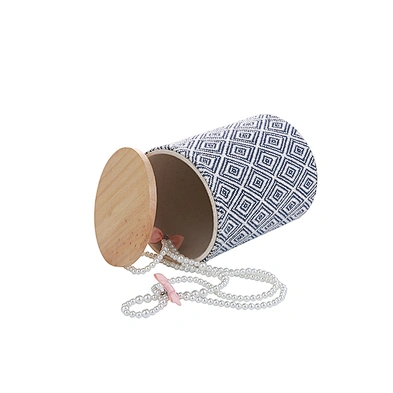 Wooden round jewelry storage box for necklace bracelet