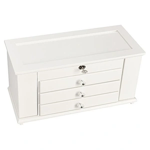 Custom wooden mirror jewelry storage box organizer with drawer