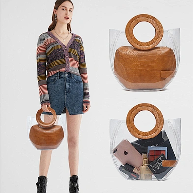 Women PVC Clear  Fashion Transparent  Ladies HandBags Messenger Casual Shopping Small Handbags