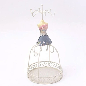 Vintage earing holder display jewelry stand holder lady shaped metal earring holder